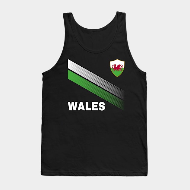 Vintage Wales Sunflower Flag Wales Soccer Lover Tank Top by Sandra Holloman